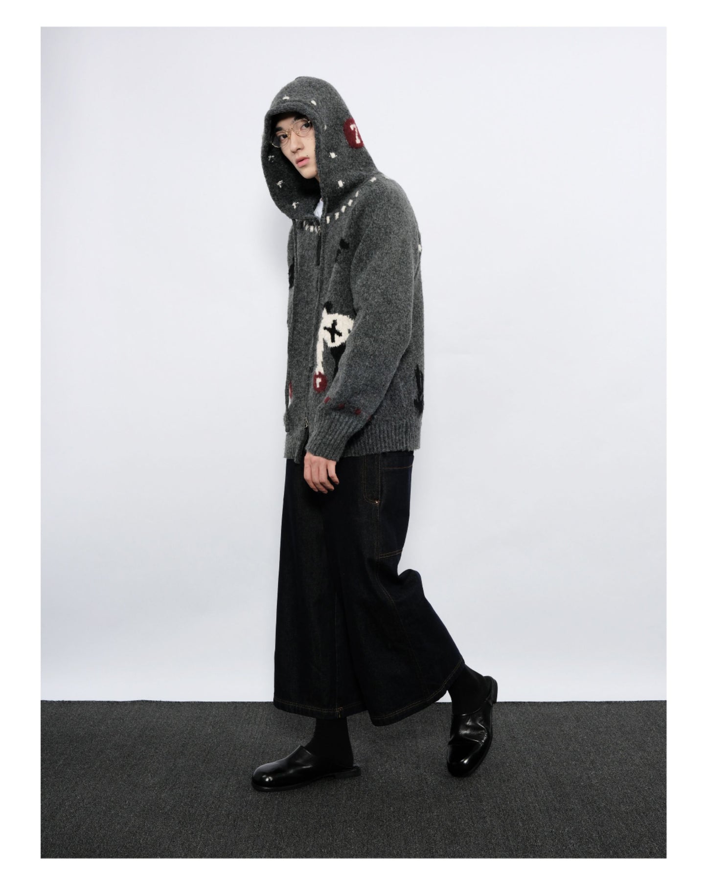 Double-Zipper Hooded Cardigan