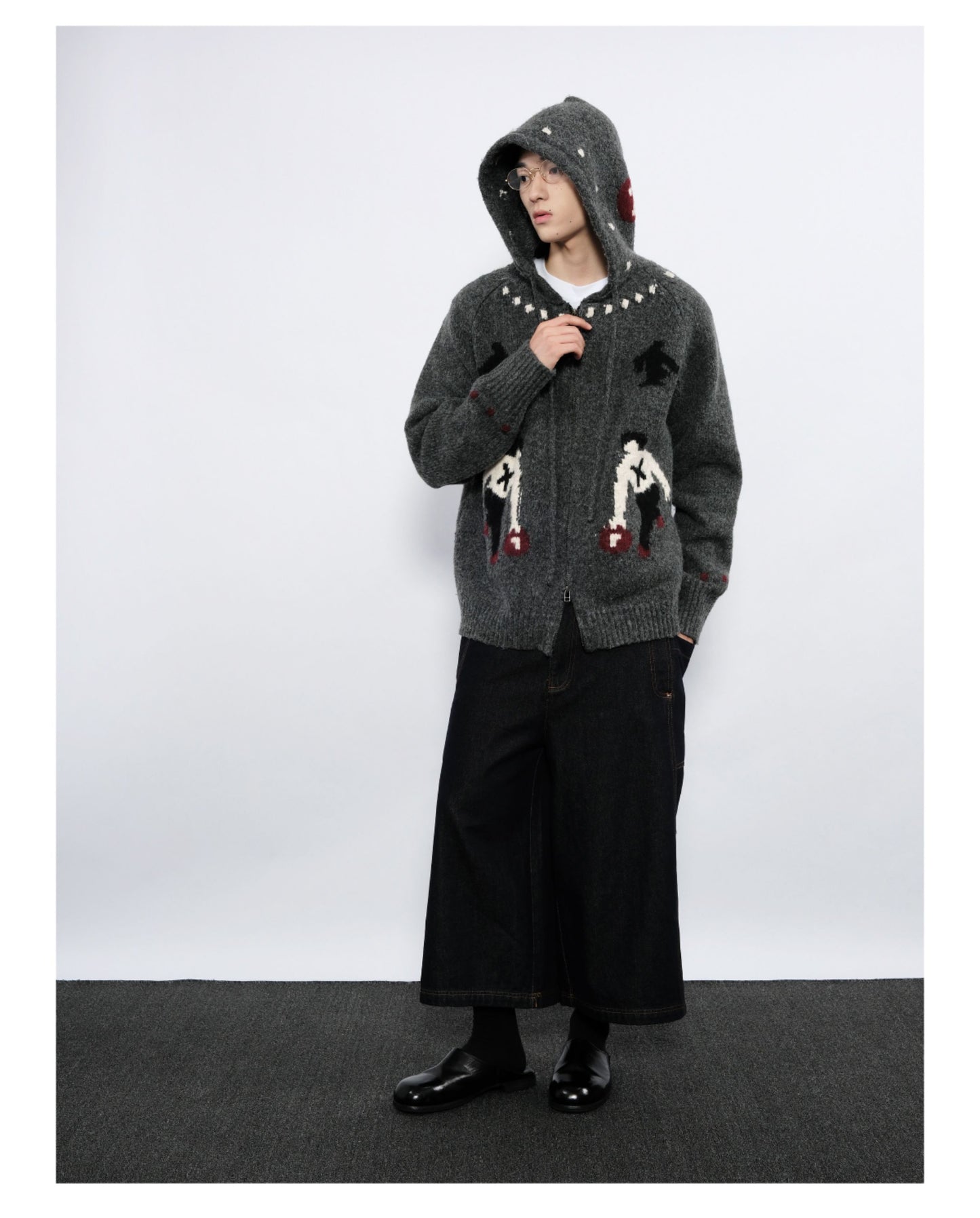 Double-Zipper Hooded Cardigan