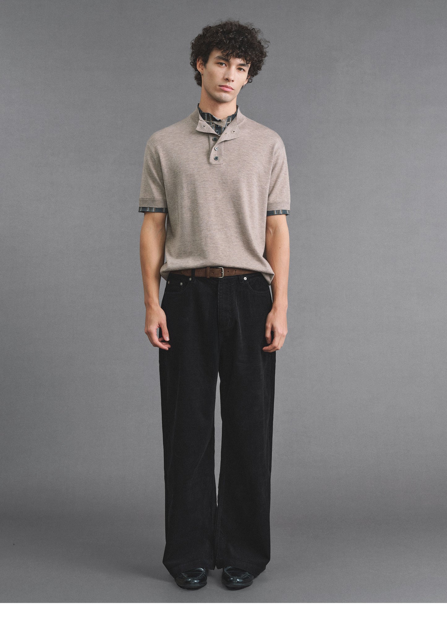 Vintage Check Pattern Polo Shirt