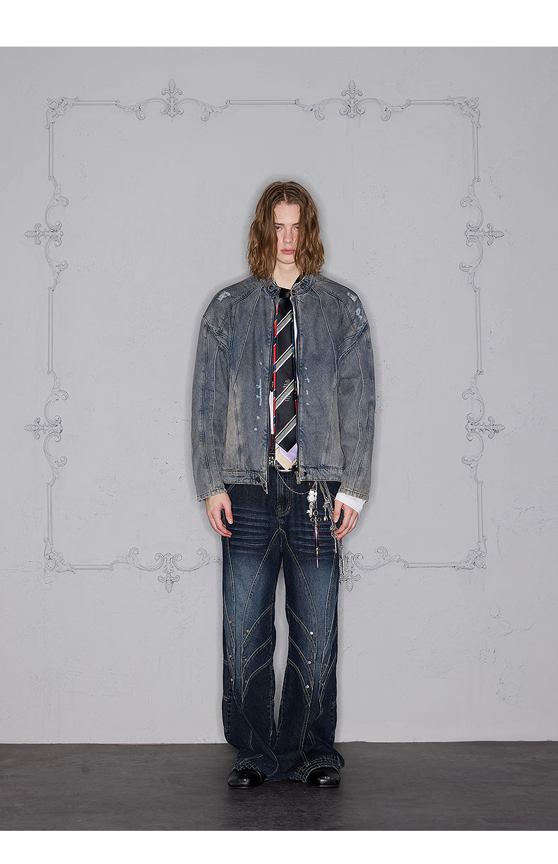 Dirty wash denim jacket