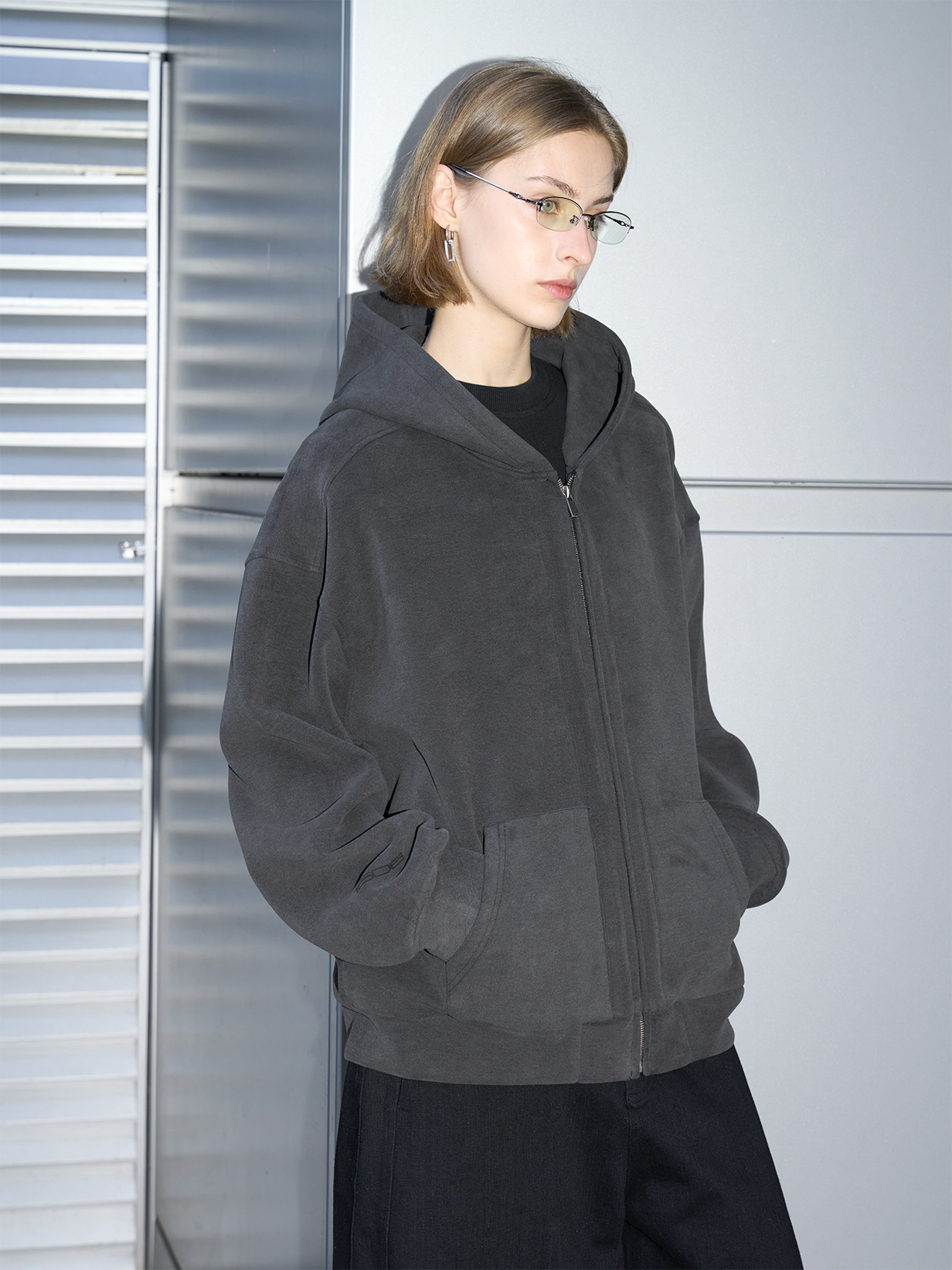 Zip-Up Hooded Sweatshirt