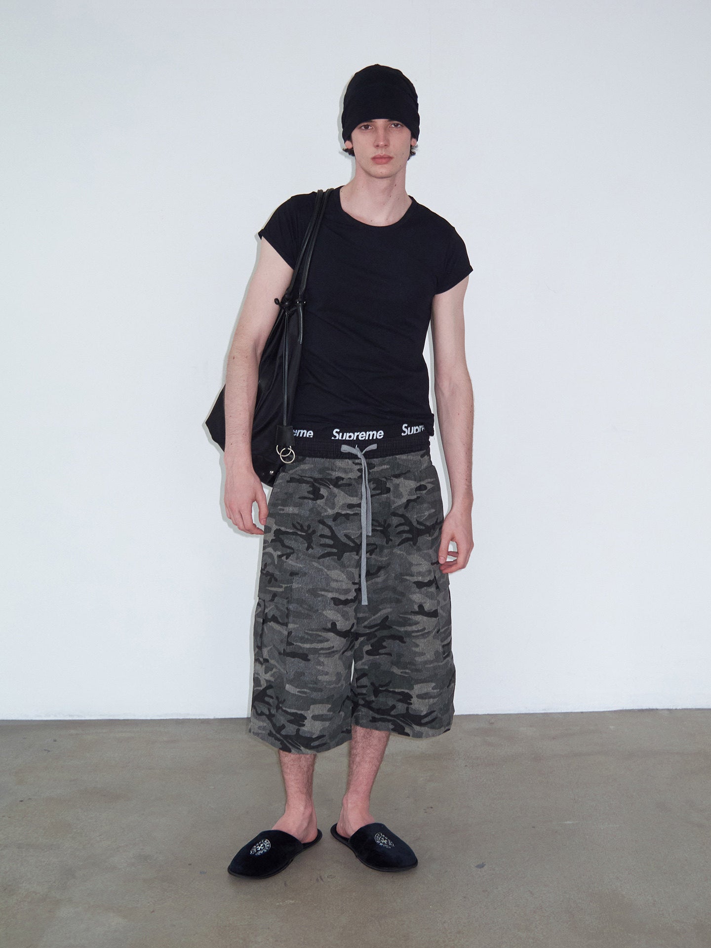 Patchwork Check Faux Two-Piece Shorts