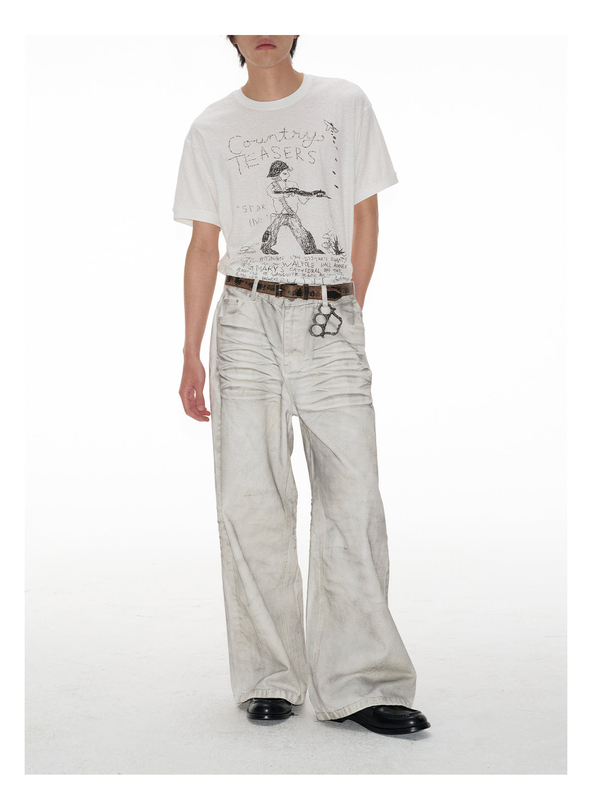 Dirty Dye Process Wide Leg Pants