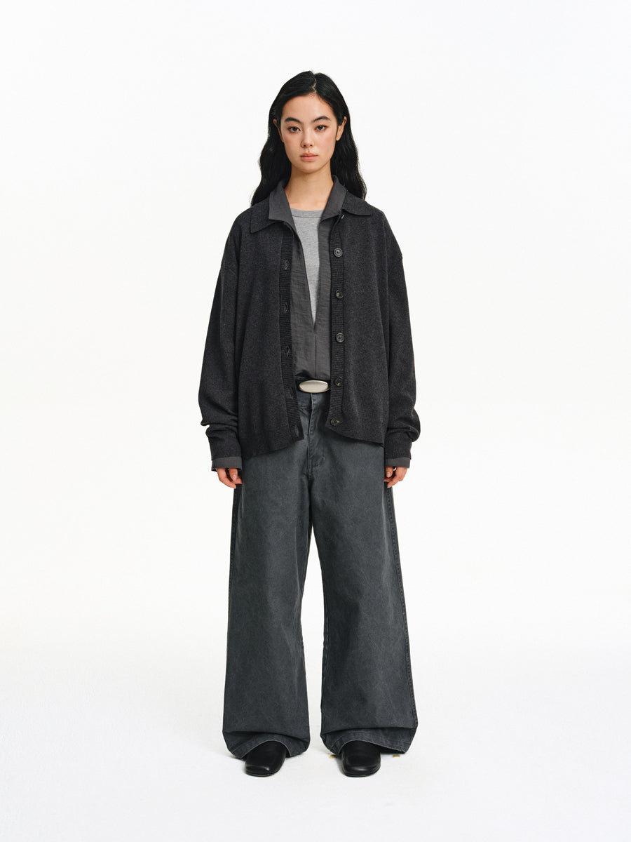 버튼 다운 카디건