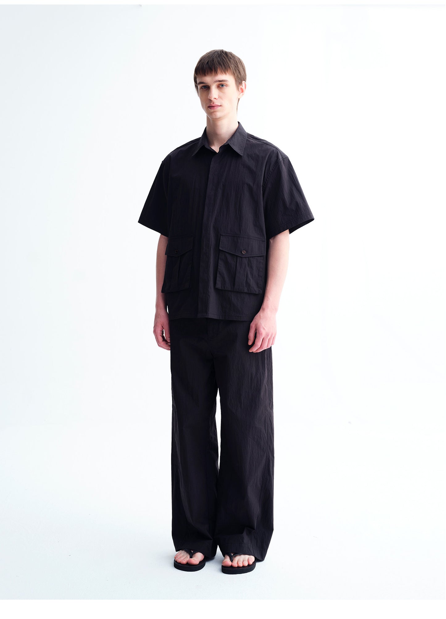 Oversized Patch-Pocket Workwear Shirt