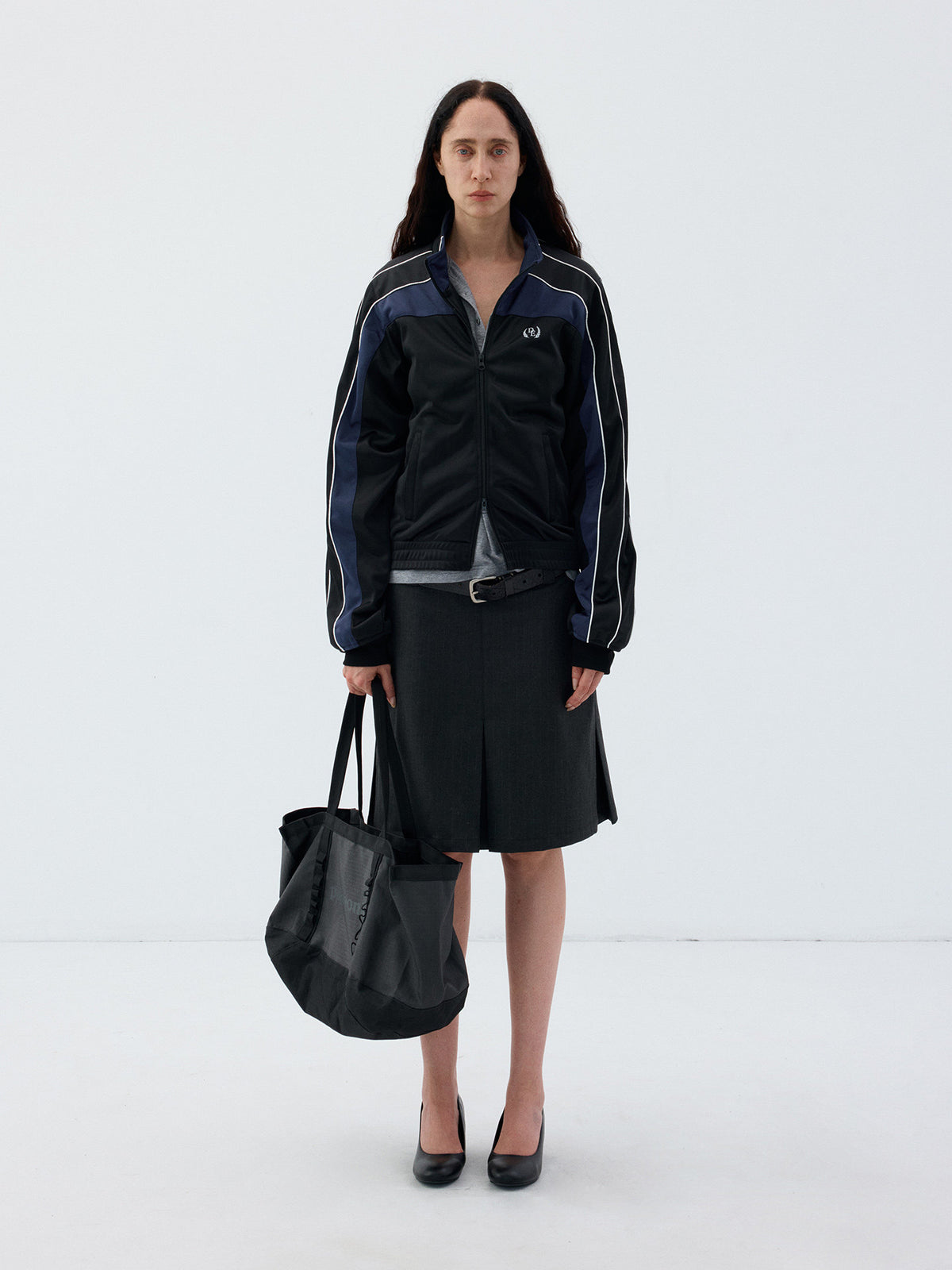 Jacket with a stand-up collar and a zipper