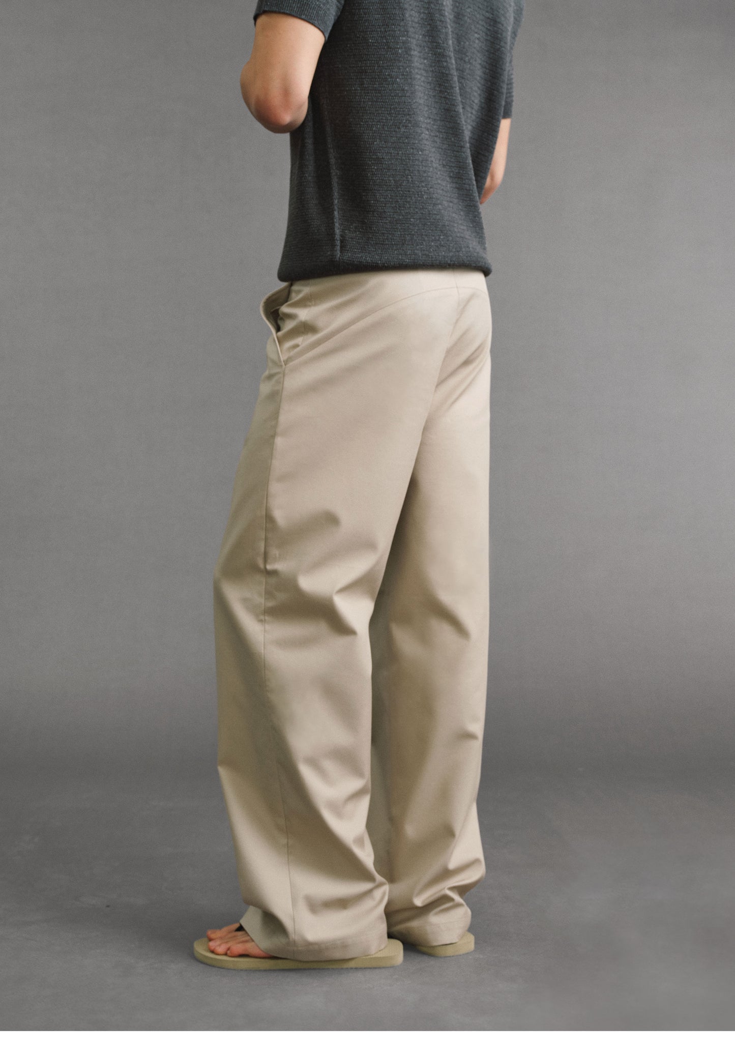 Straight-Leg Casual Pants with a Belt