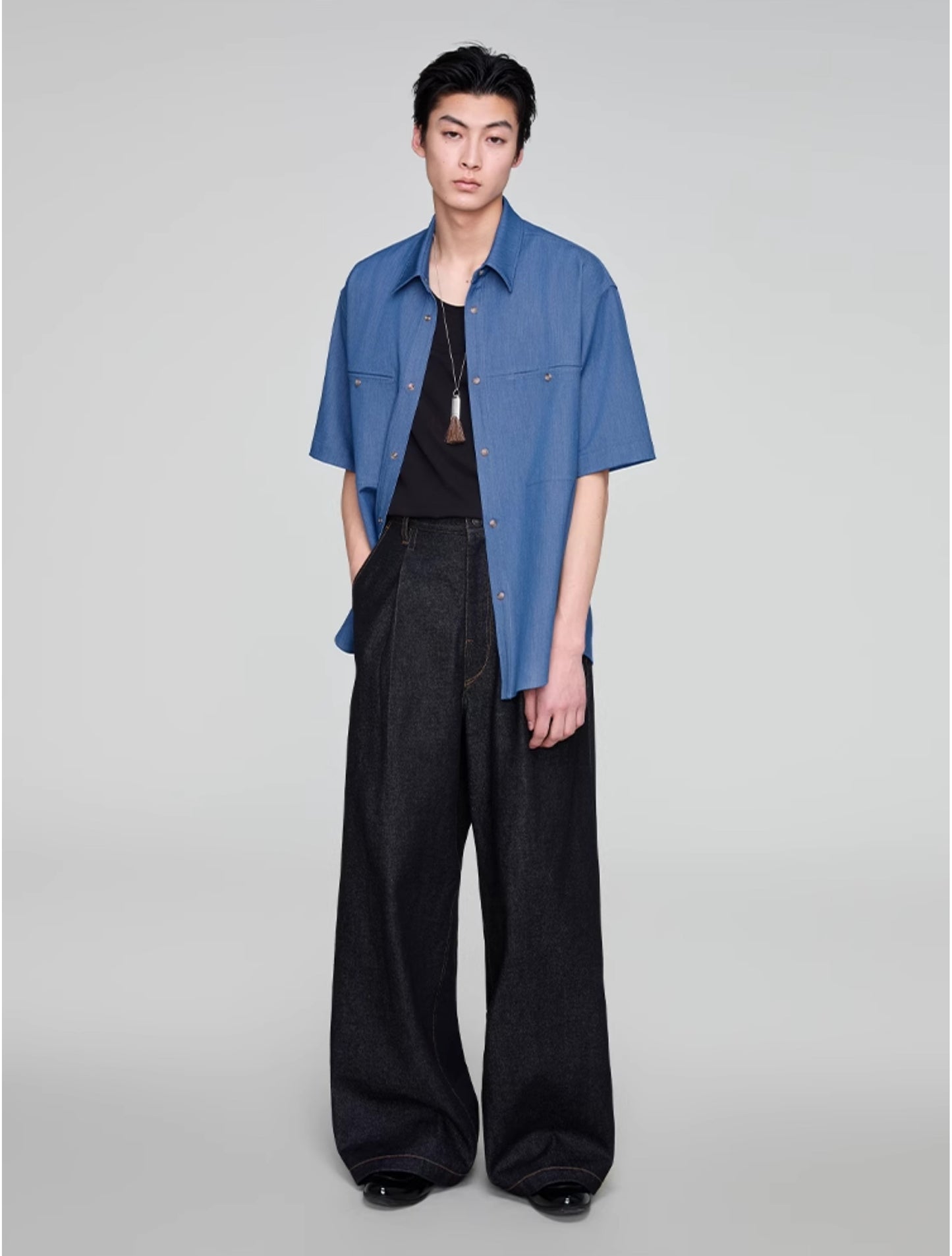 Vintage wash denim pants