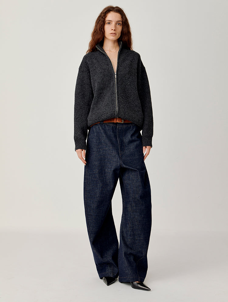 Double-Waist Loose Jeans