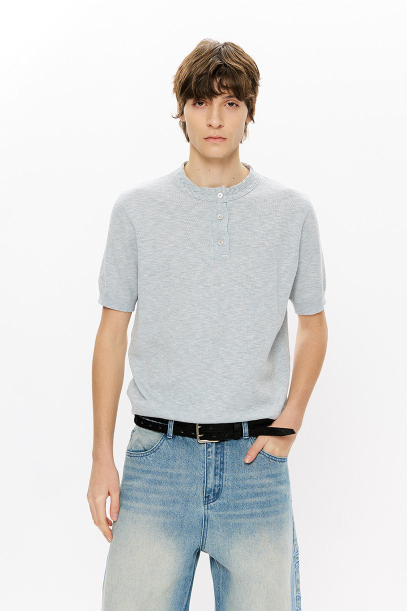 Relaxed-Fit Knit Casual Shirt