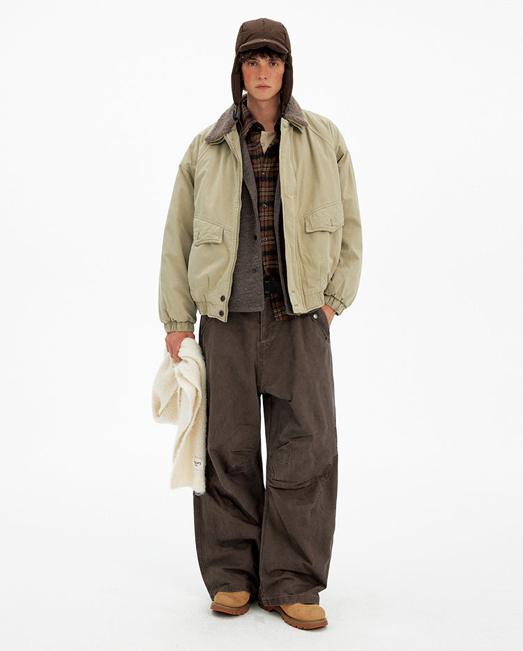 Detachable Lambswool Collar Jacket