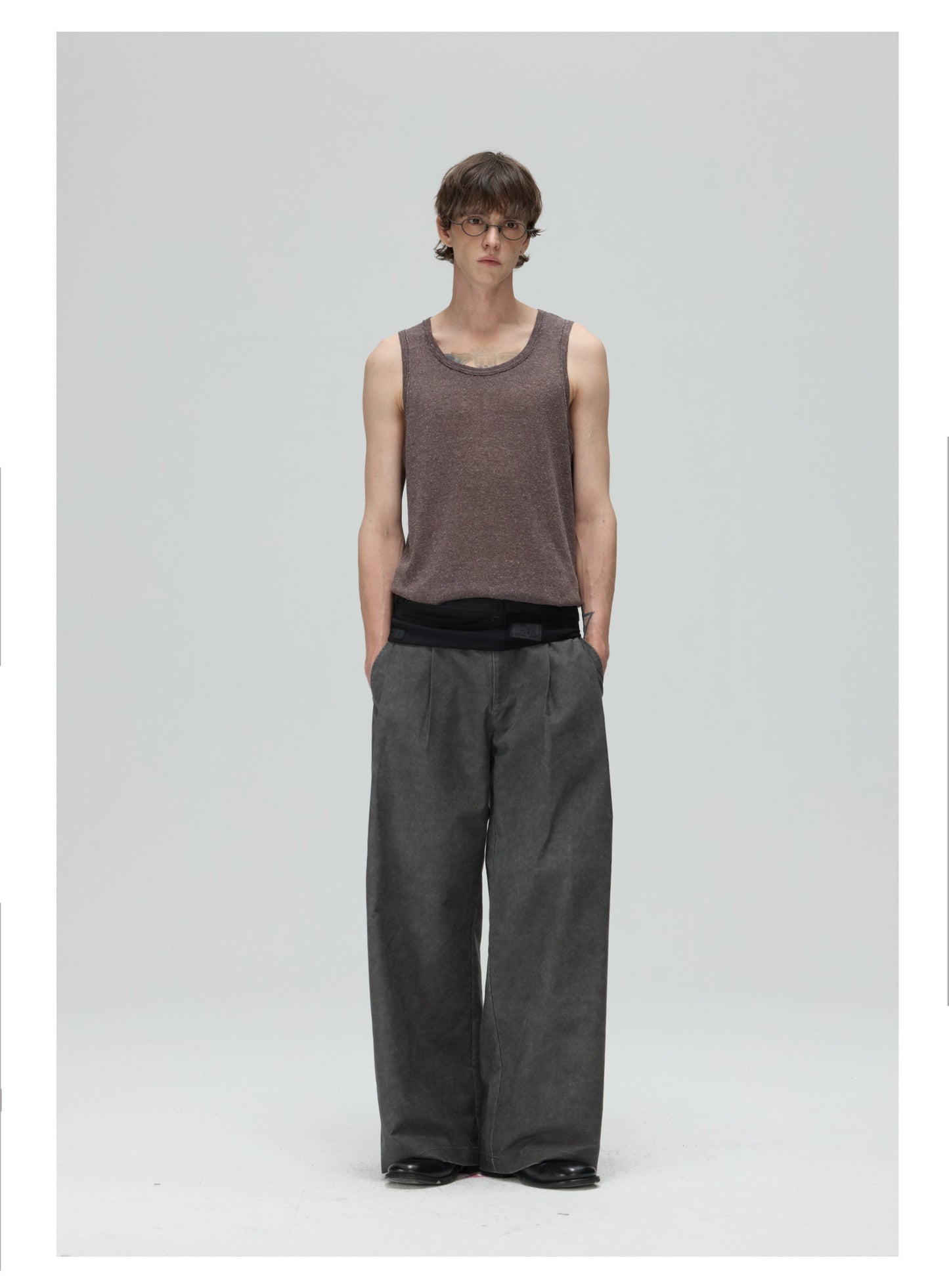 Multi-Pleated Casual Pants