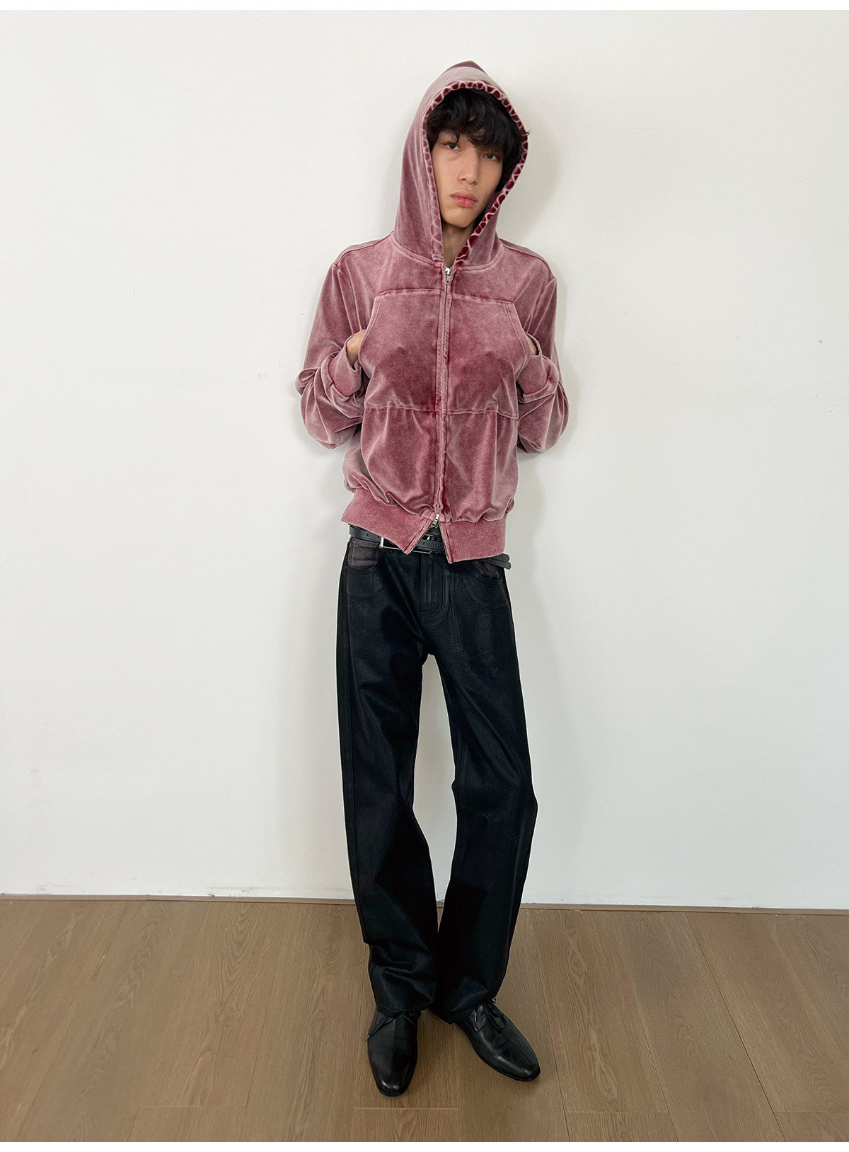 Wax-Dyed Jacket with Velvet Hood