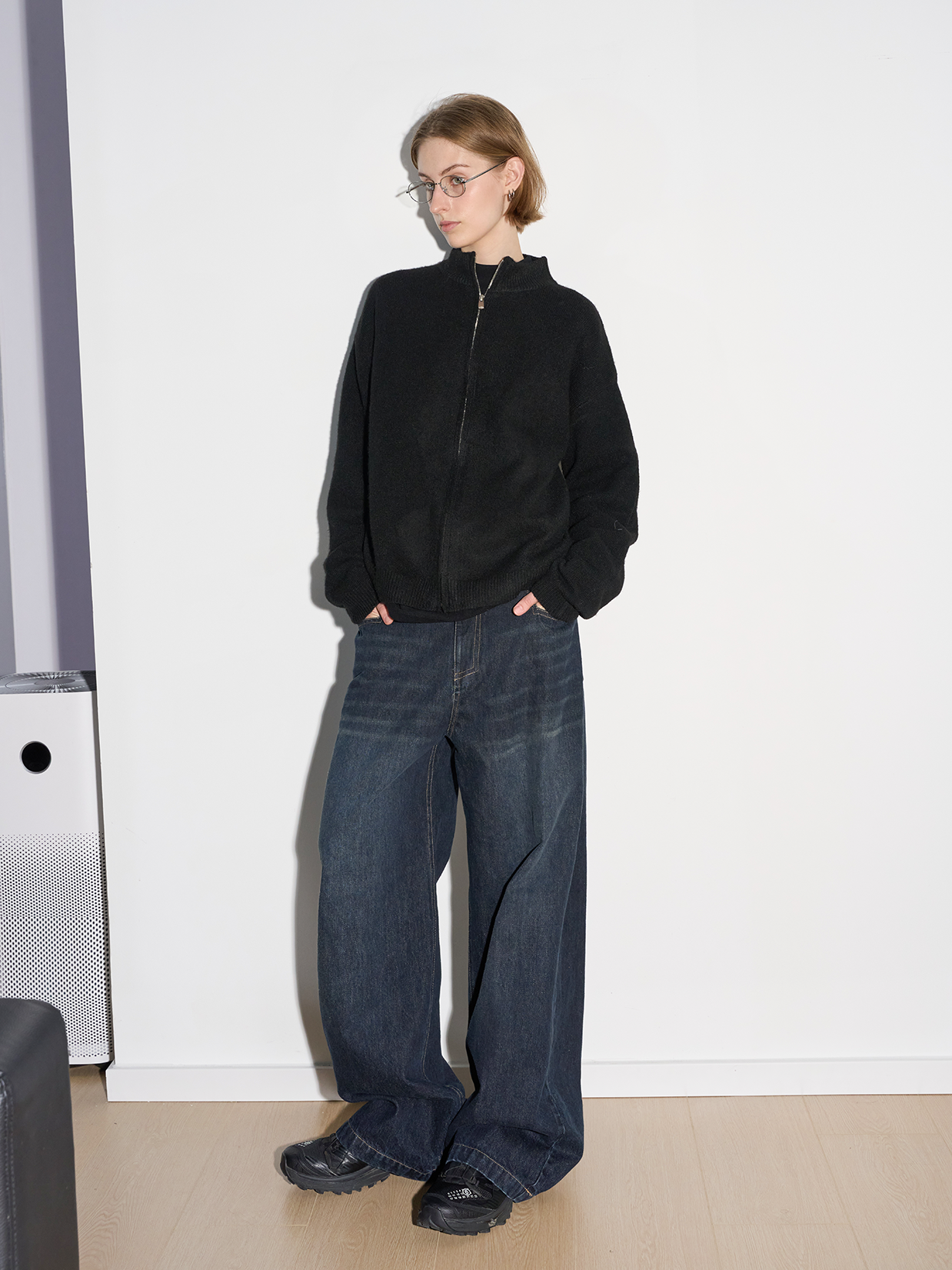 Unisex straight denim pants