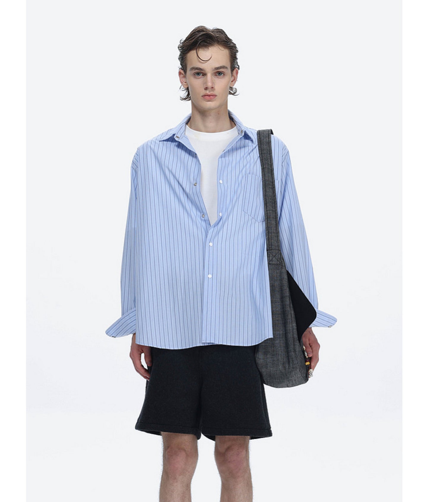 Striped Drop-Shoulder Casual Shirt