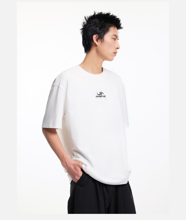 Gradient Back-Letter Print  Loose-Fit T-Shirt