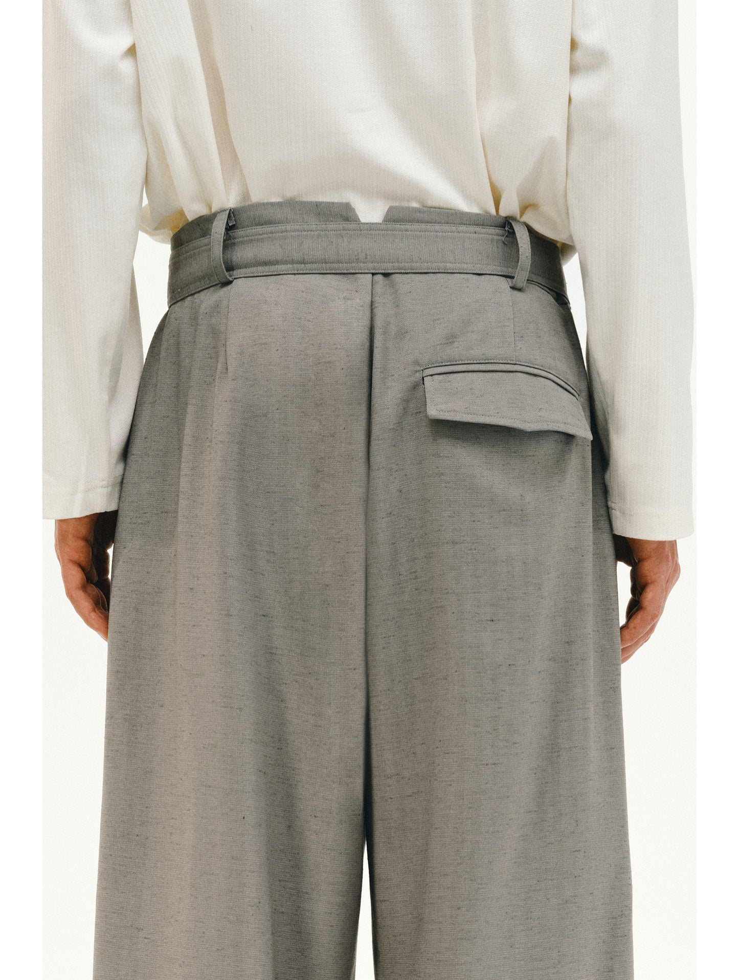 Linen Casual Pants with Belt