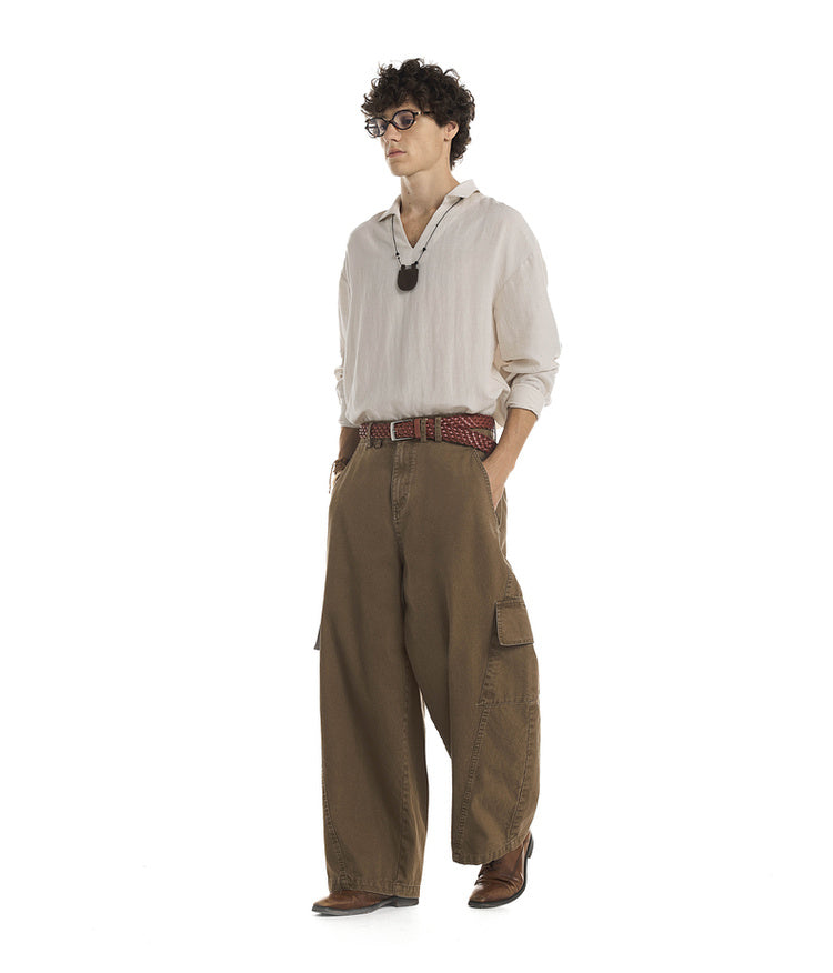 Wide-leg casual pants