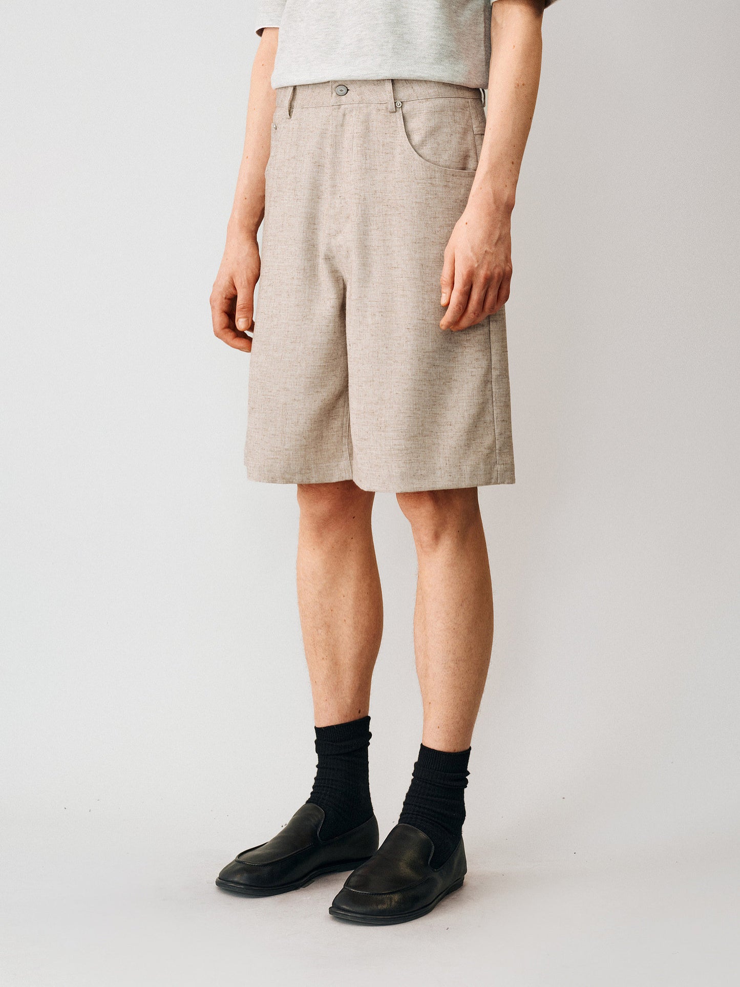 Linen-blend Casual Shorts