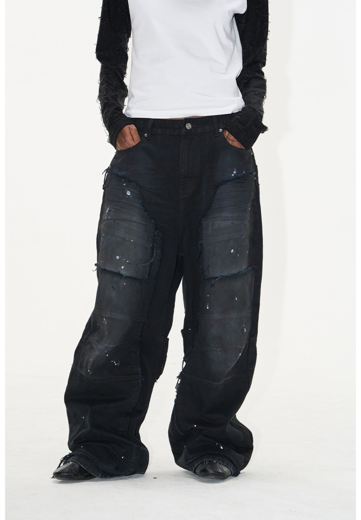 Ink Splash Denim Pants