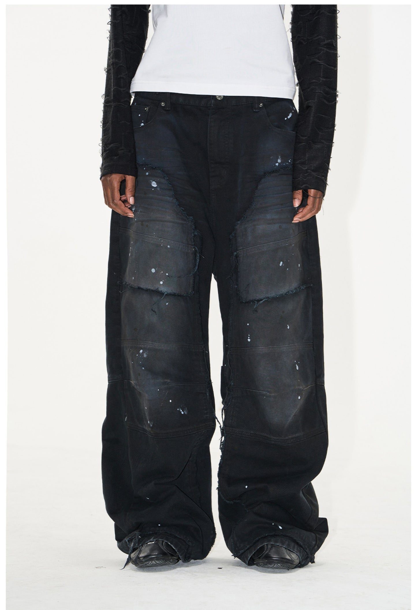 Ink Splash Denim Pants