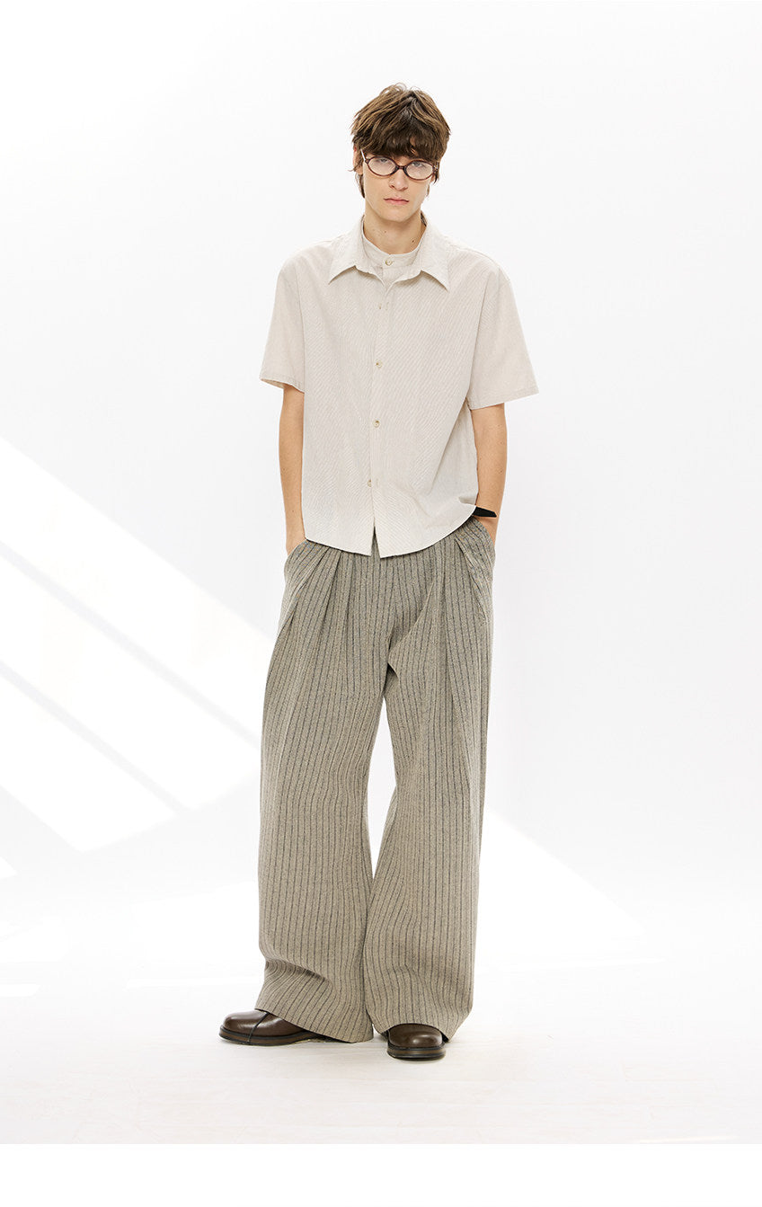 Striped Linen Casual Pants