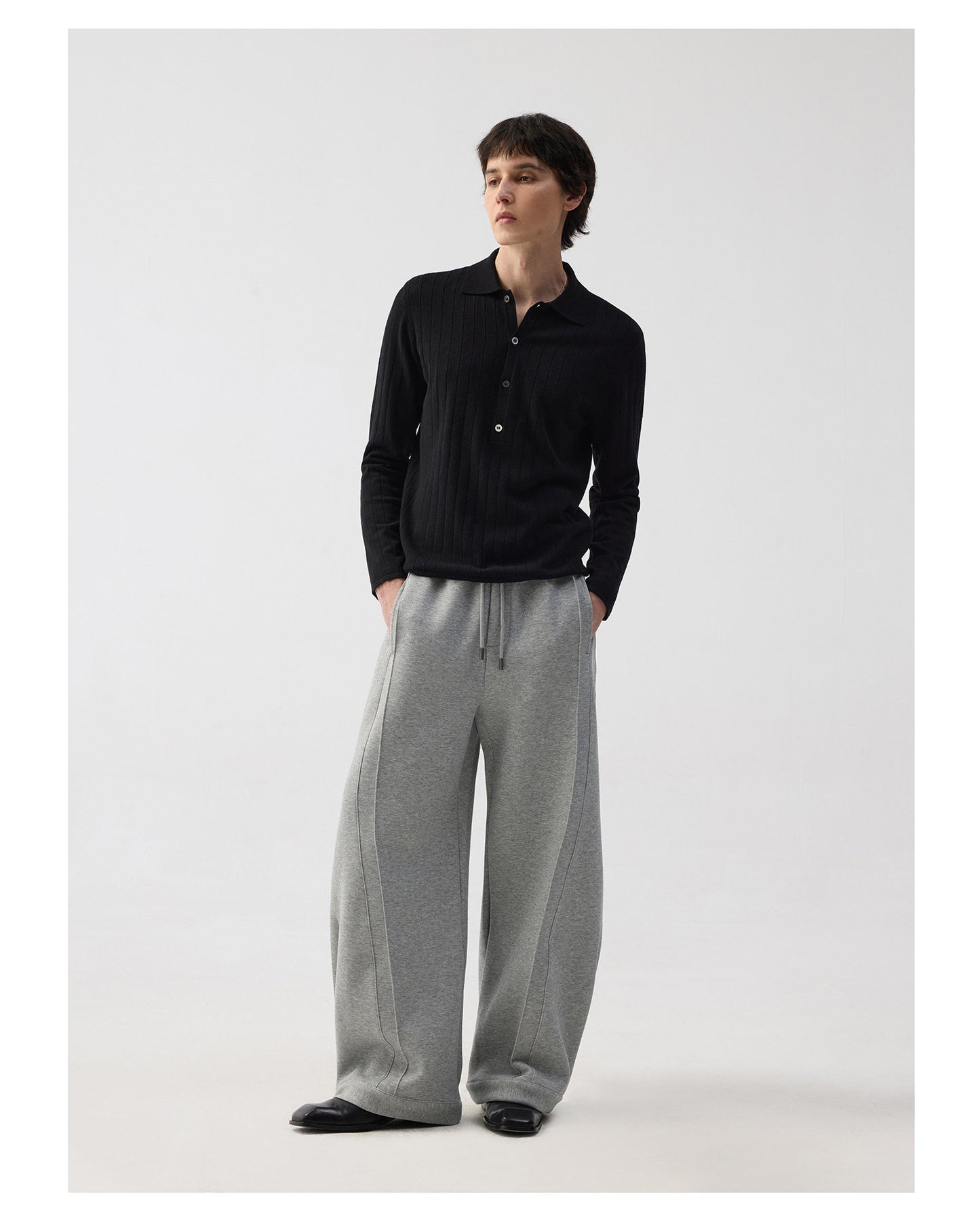 Simple Rib-Knit Shirt