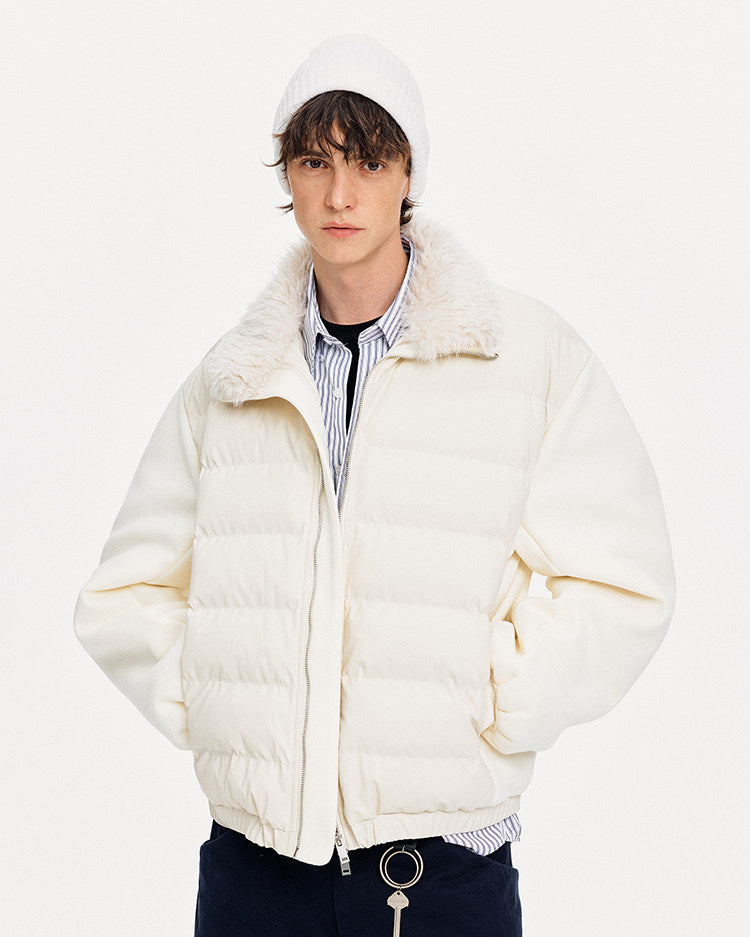 Luxury Stand Collar Patchwork Down Jacket