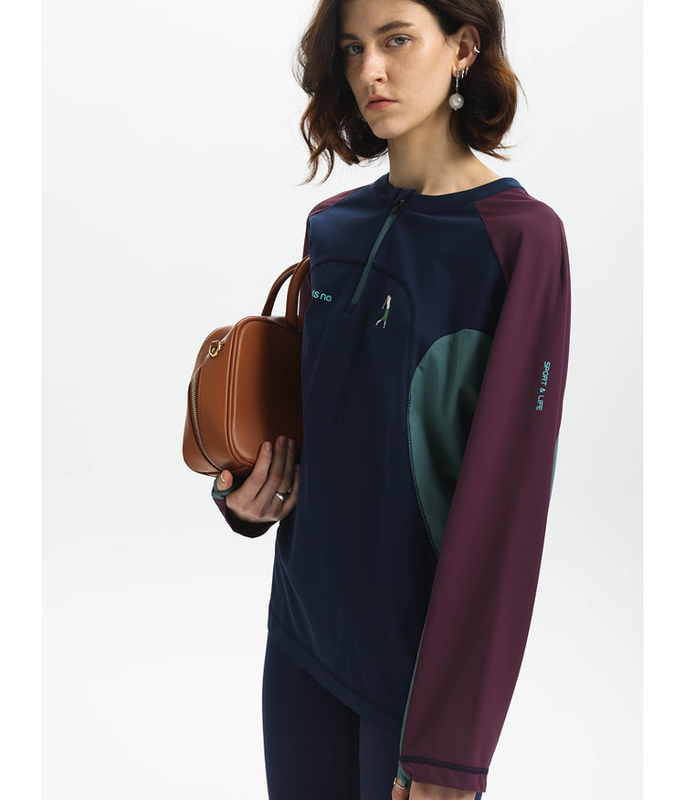 Contrast color sports T-shirt