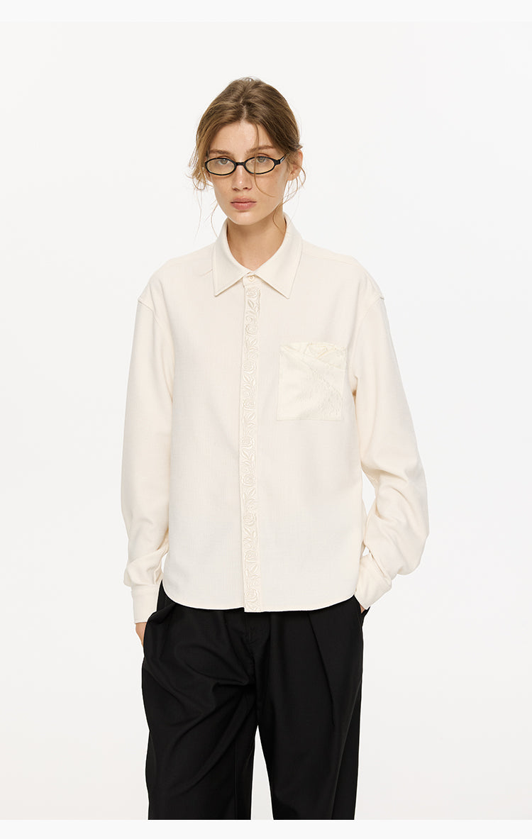 Embroidered Pocket Casual Shirt