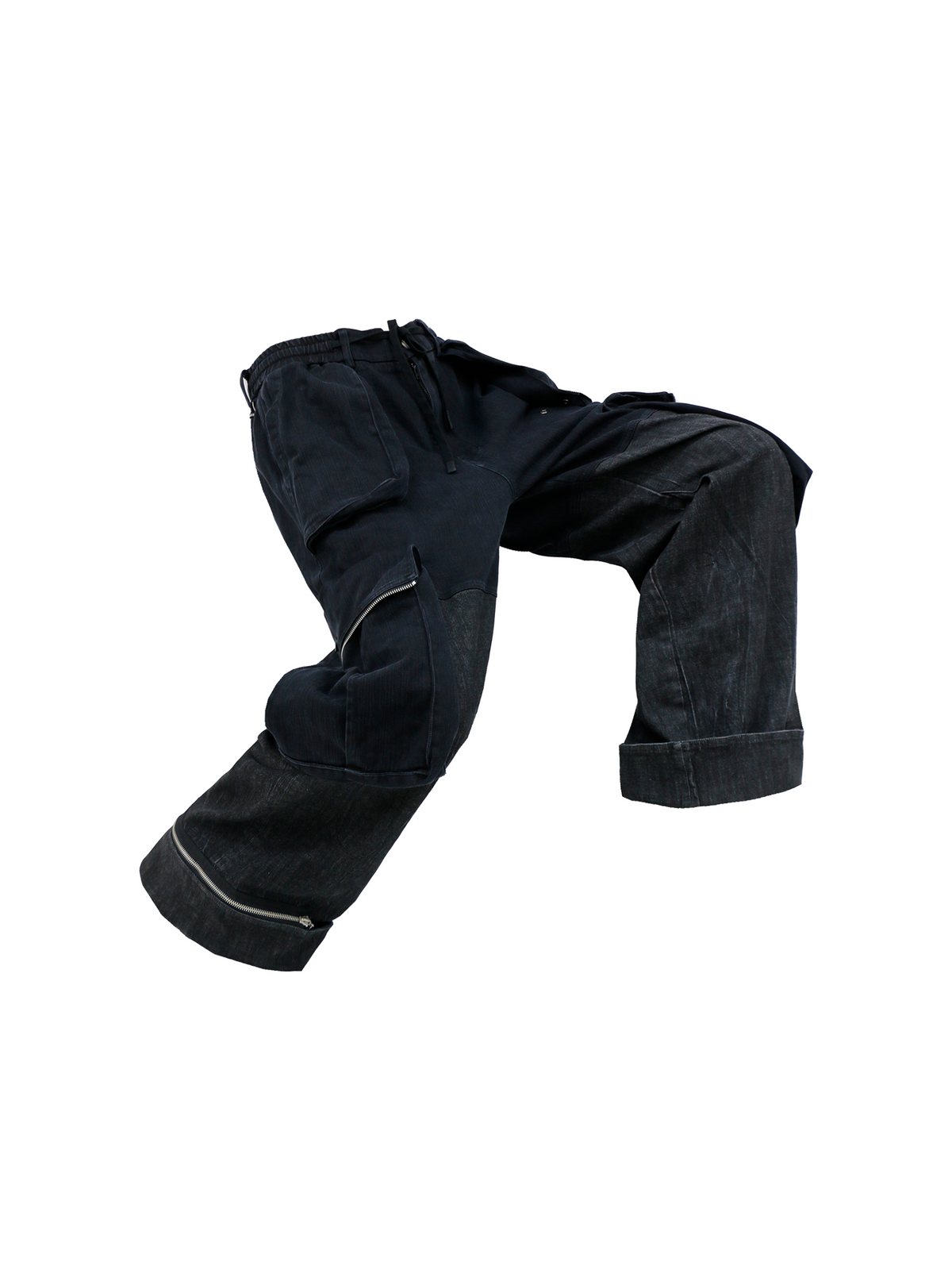 Denim Pants with Asymmetrical Zipper
