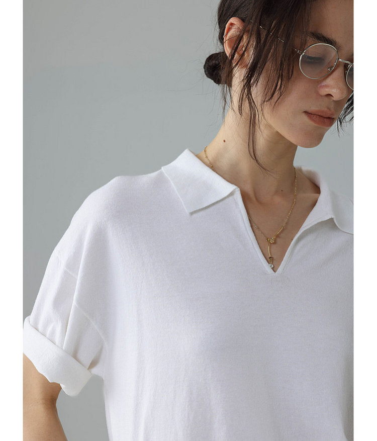 Small V-neck polo shirt