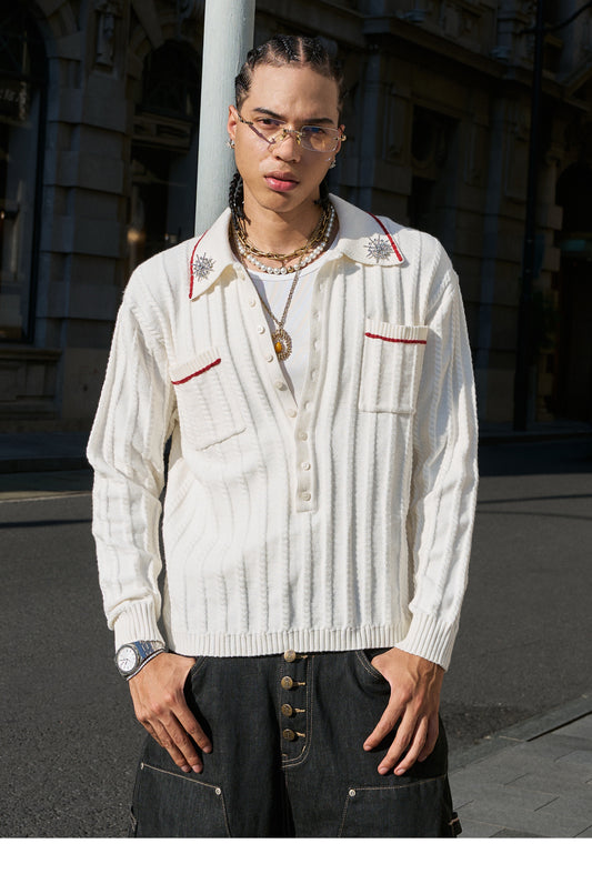 Hand-stitched Lapel Knit