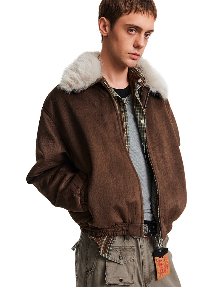 Clean Fit Fur Collar Jacket