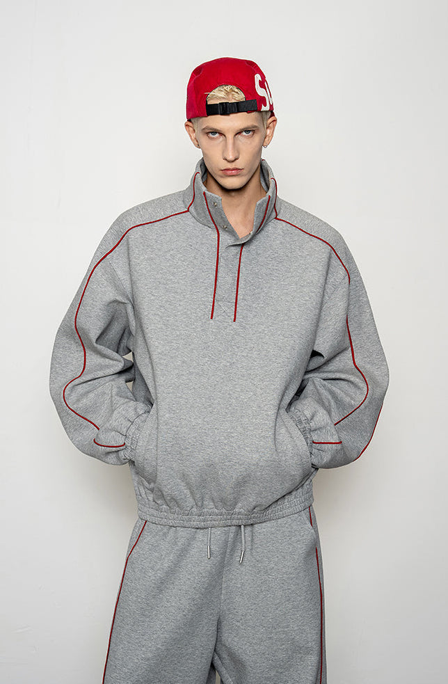 High-Collar Casual Shirt Set