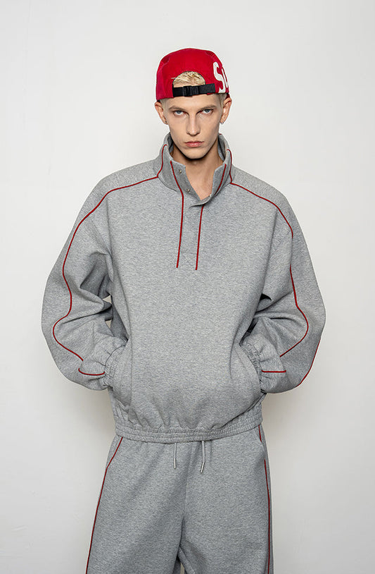 High-Collar Casual Shirt Set