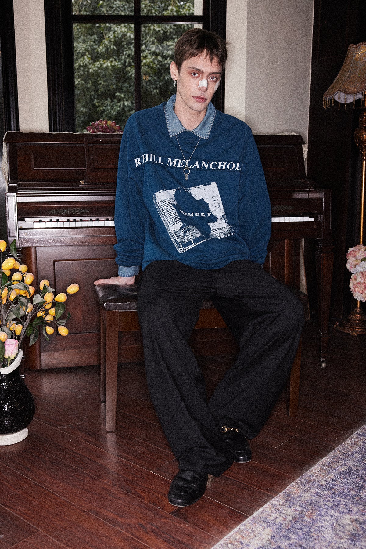 Washed Round Neck Sweatshirt