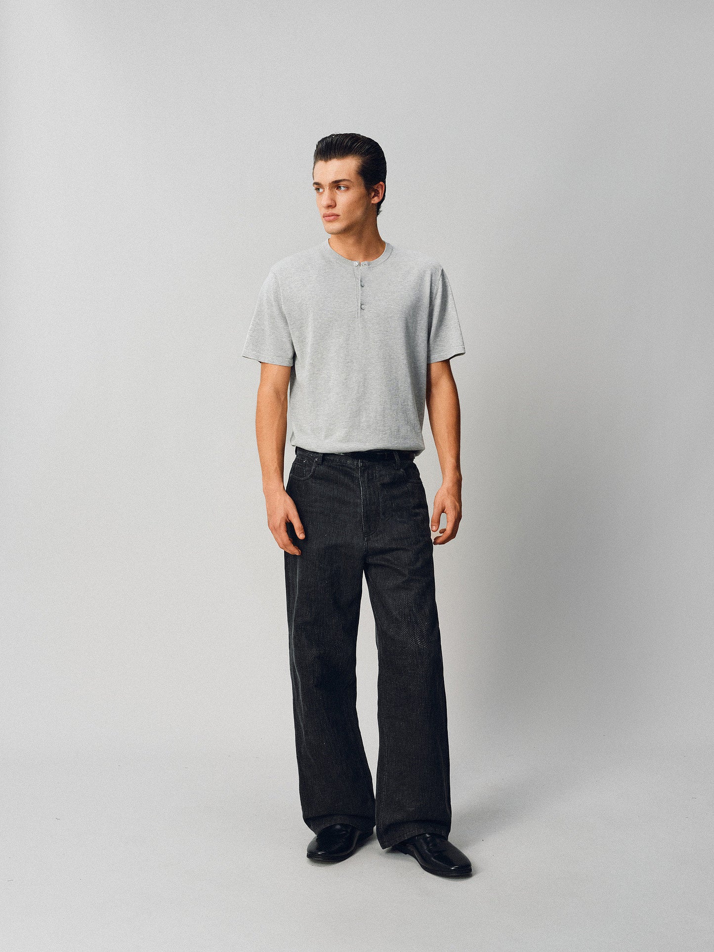 Simple Henry-Neck T-Shirt