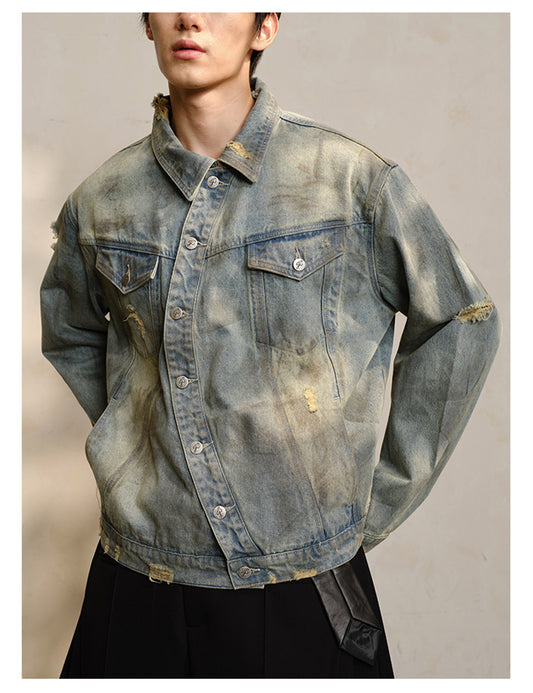 C-Front Dirty Dye Denim Jacket