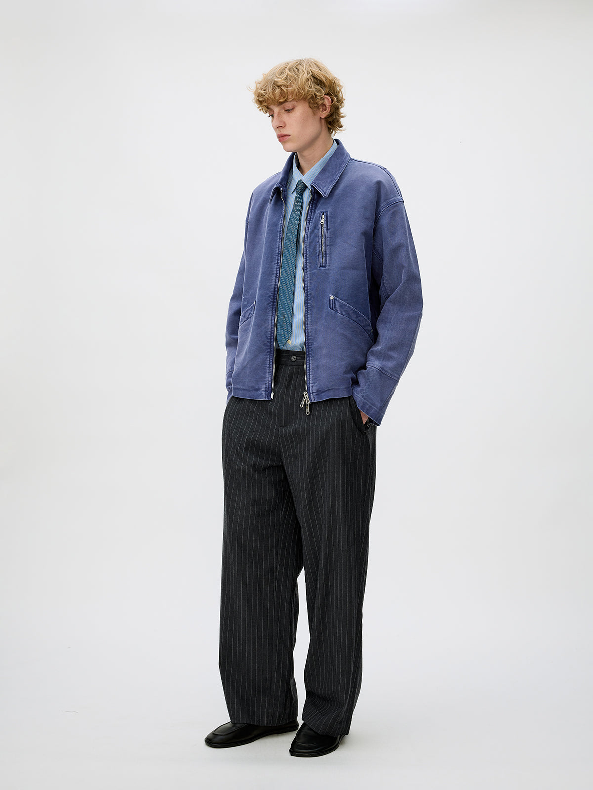 Distressed Zipper Short Jacket