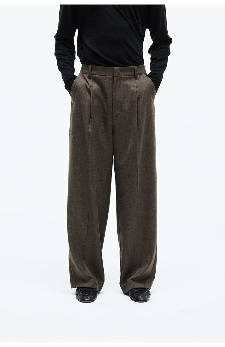 Elastic Waistband Straight Leg Casual Pants