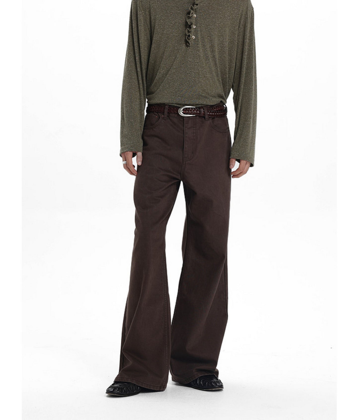 Low-Waist Straight-Leg Casual Pants