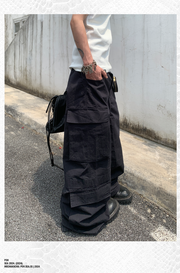 Straight wide-leg cargo pants