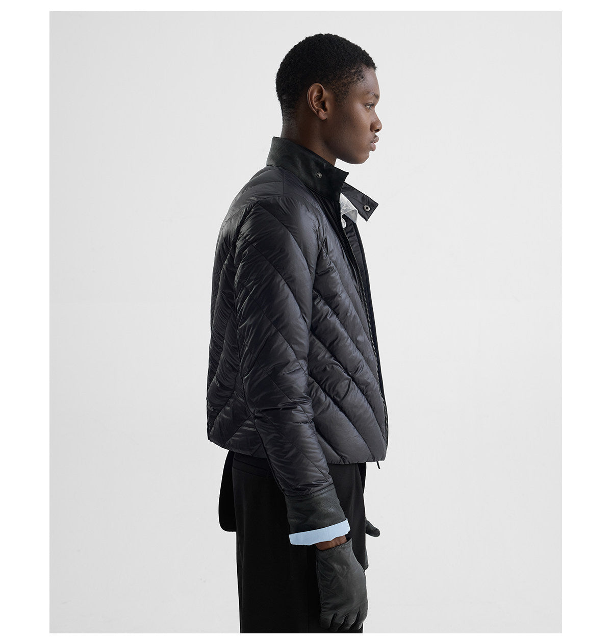 Stitched Radius-Pattern Quilted Down Jacket