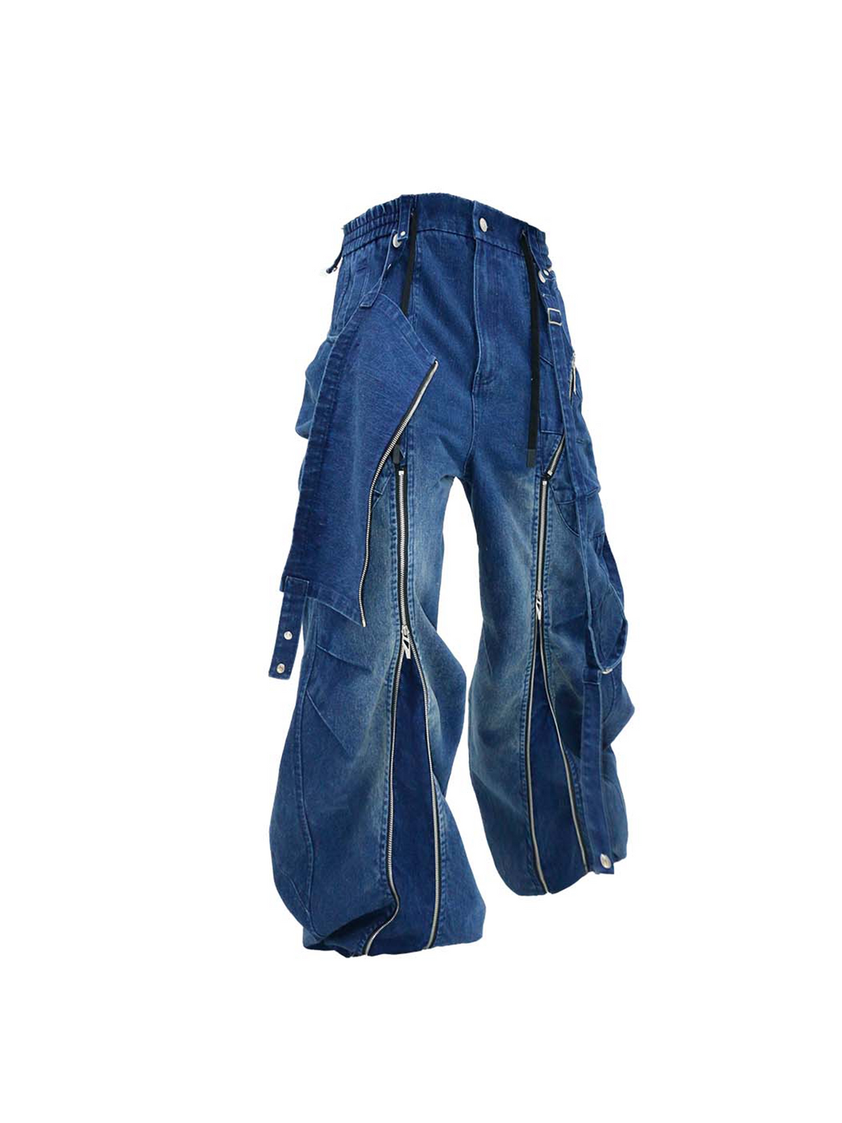Versatile Denim Pants with a Removable Strap