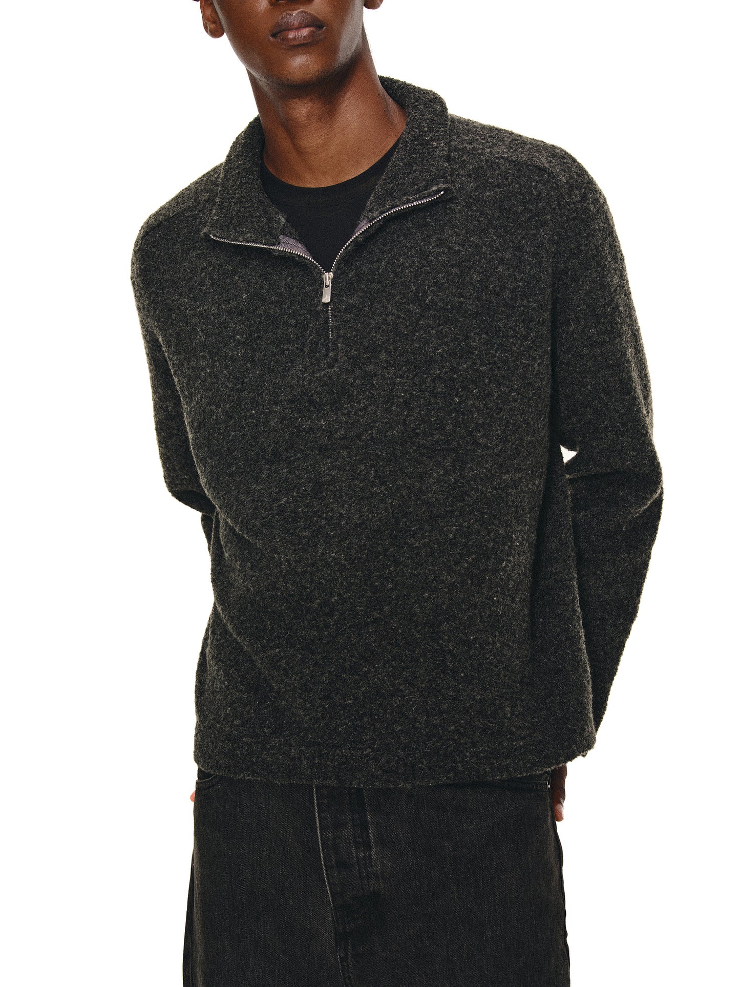 Half-Turtleneck Zip-Up Knit