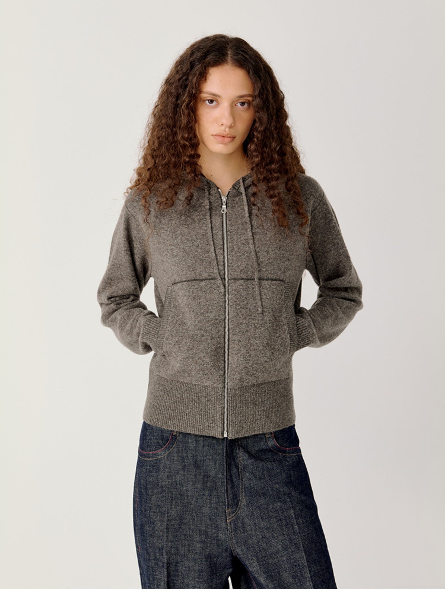 Hooded Zipper Cardigan