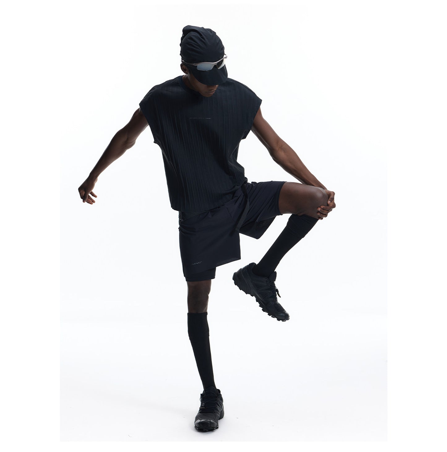 Drop-Shoulder Pleated T-Shirt