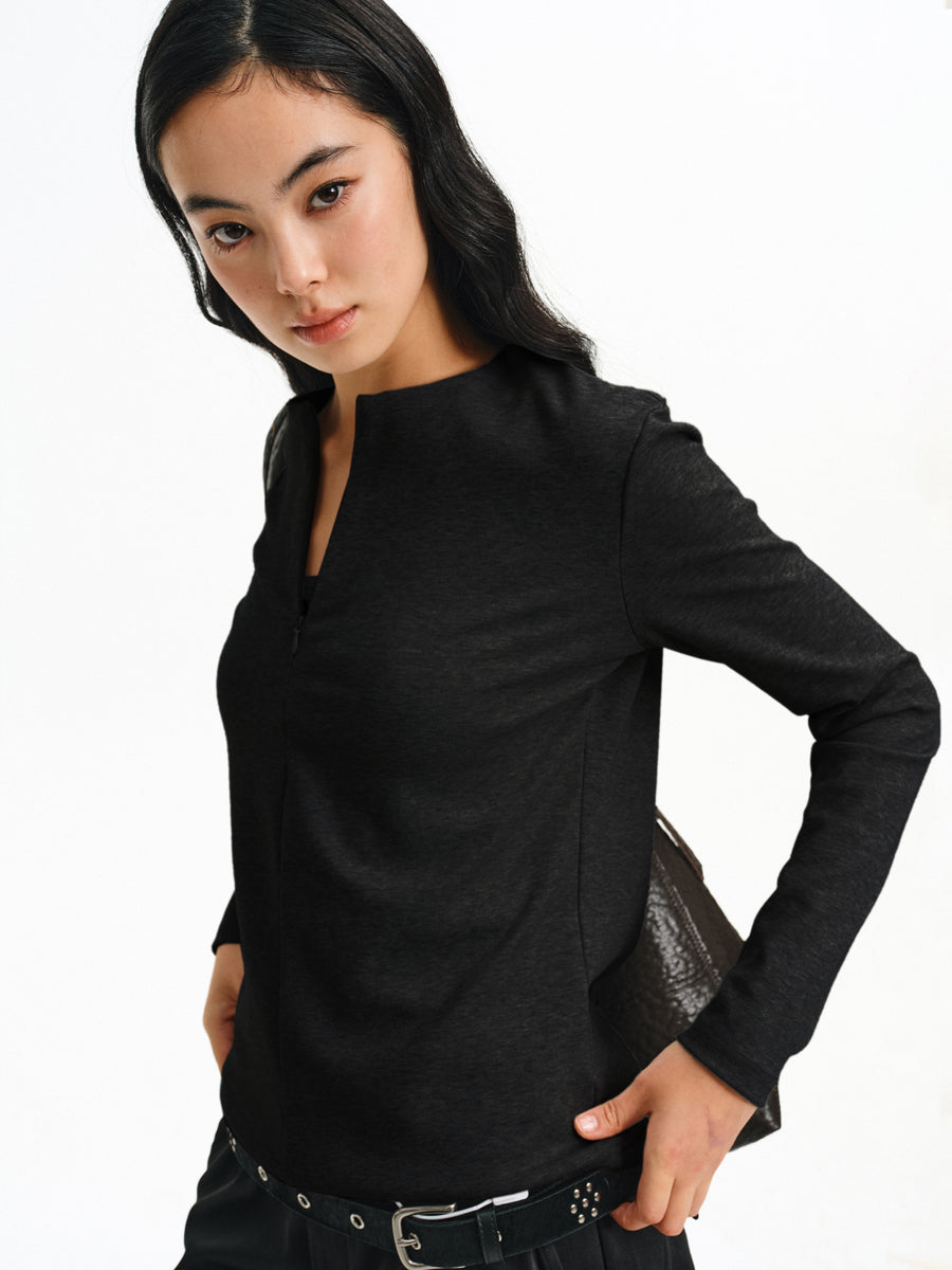 Straight Shoulder Slim Shirt