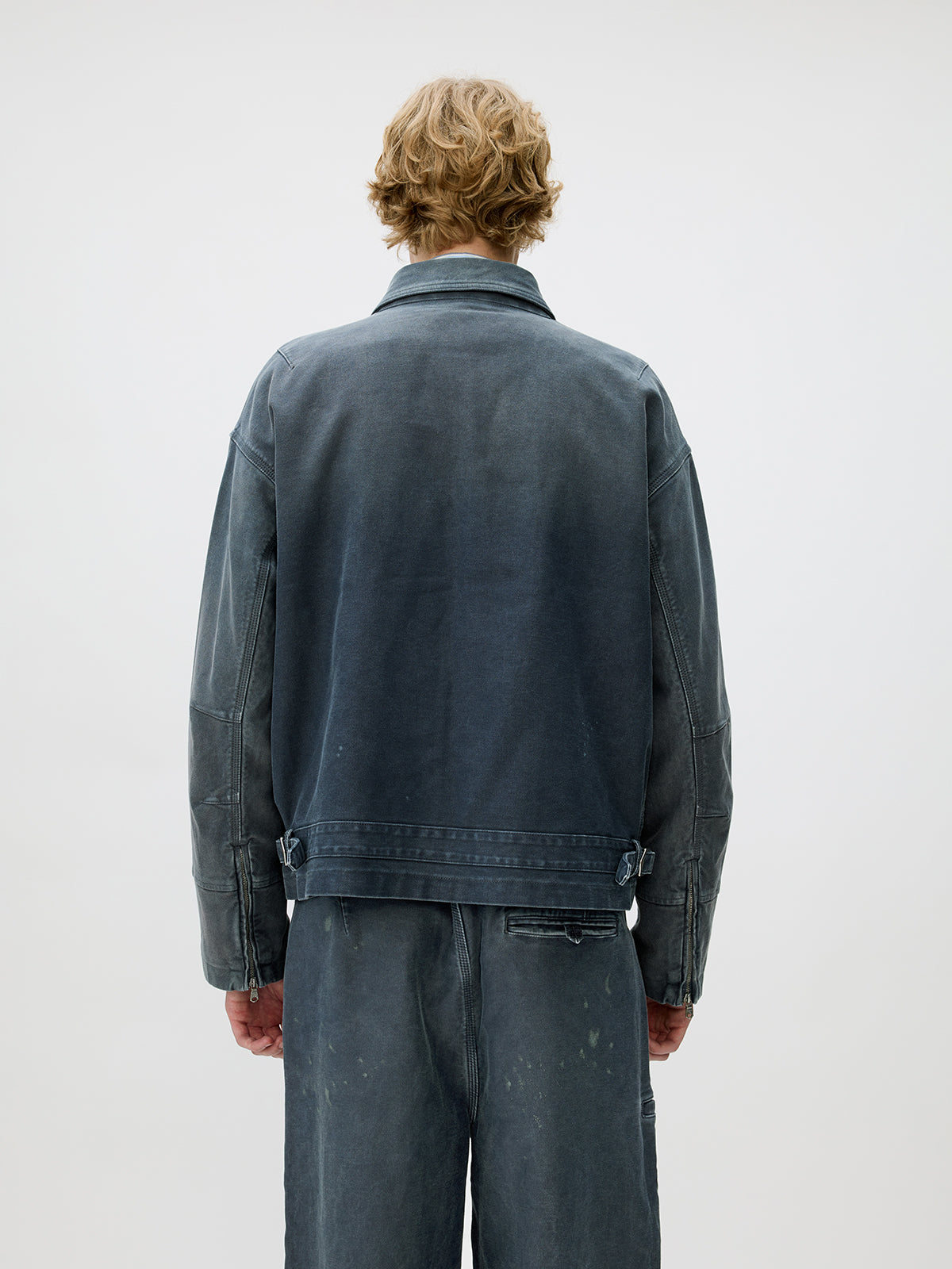 Distressed Zipper Short Jacket